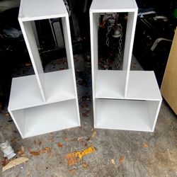 Two Bookshelves White Tall