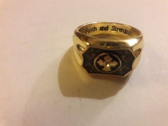GOLD PLATED "FAITH AND STRENGTH RING
