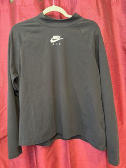Nike air women's plus size mock neck long sleeve -black-1X