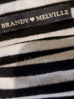 Used Brandy Melville Black And White Striped Tube Top