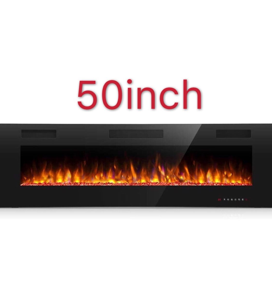 50 Inch Electric Fireplace in-Wall Recessed and Wall Mounted, 750/1500 Fireplace Heater and Linear Fireplace with Multicolor Flame, Control by Touch P