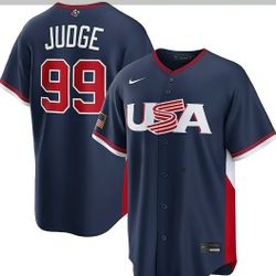 New! Men's USA A. Judge World Baseball Classic Road Stadium Player N&N Jersey XL