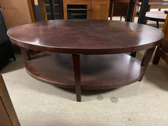 Dark 2-Tier Oval Coffee Table