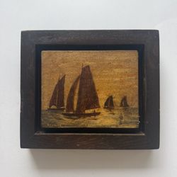 Vintage Oil on Board Seascape Painting – Signed O’Connor – Frame