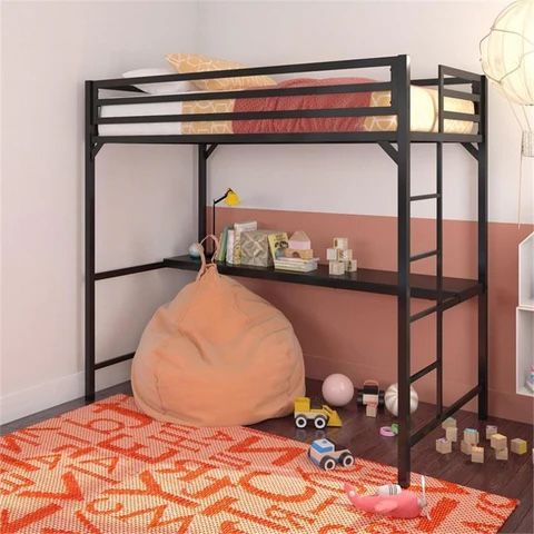 Metal Loft Bed With Desk - Full Size