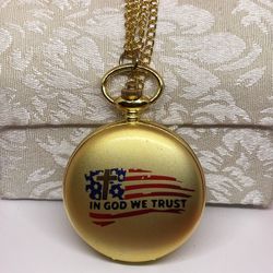 Quartz Pocket Watch With “ In God We Trust”