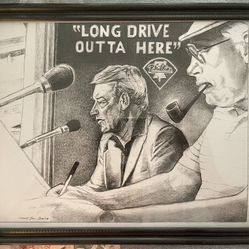 8x10 Drawn Framed Photo Harry Kalas 