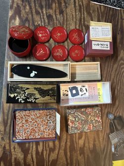 Japanese Boxes And Clutch Purse