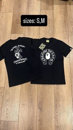 Chrome heart bape tee