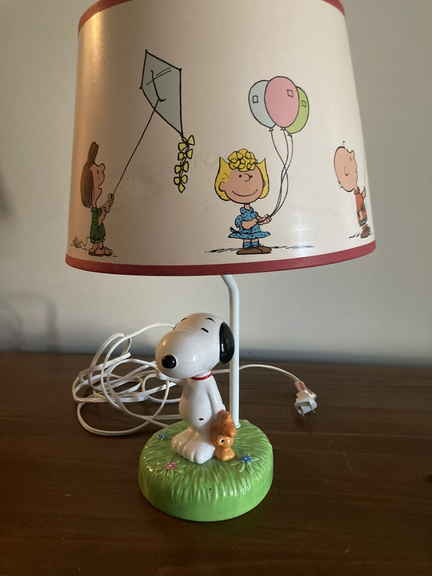 Vintage Snoopy and Woodstock lamp