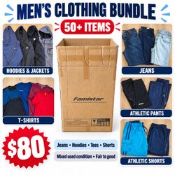 Men’s Clothing Bundle – 50+ Pieces – Nike, Wrangler, Hollister & More