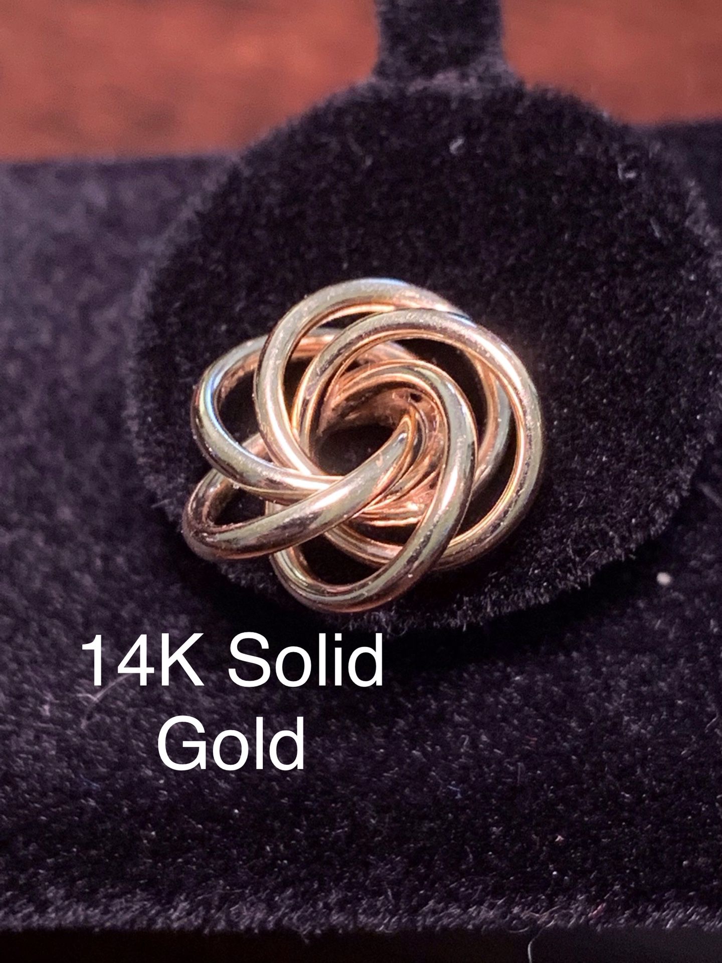 14K Yellow Gold Twisted Love Knot Earrings