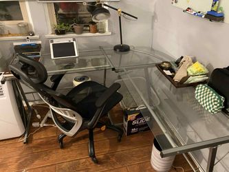 Glass Corner Desk