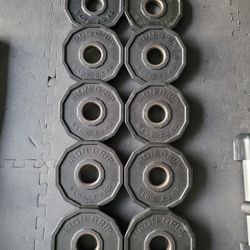 Iron Grip Urethane USA Made Olympic Weight Plates (10x5Lbs) for $100 Firm (Walnut 91789)
