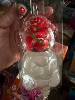 Squishy Clear  Coconut Oil Bear with Strawberries