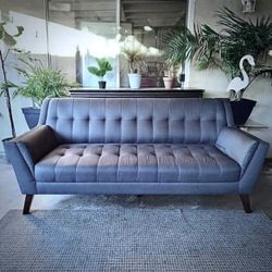 Gray Binetti 79” Mid-Century Modern Tufted Sofa by Emerald Home Furnishings