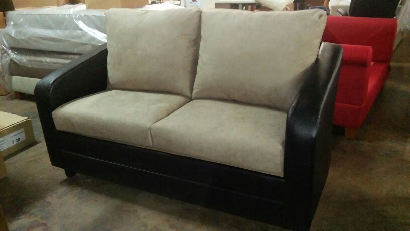 NEWW...SET SOFAS AND ROUND OTTOMAN