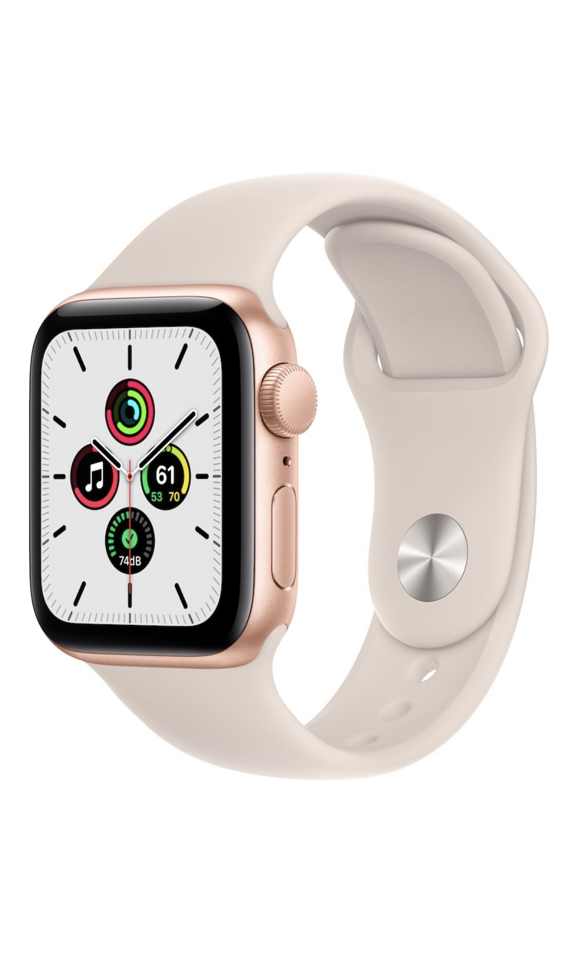 Apple Watch SE 1st Gen (GPS) 40mm Gold Aluminum Case with Starlight Sport Band - Gold