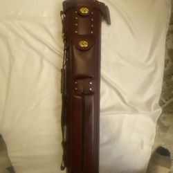 Genuine, Leather Pool Cue Bag 