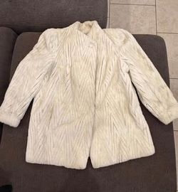 Authentic vintage 1980s Sergio Valente ivory rabbit fur coat