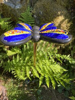 Handmade Ceramic Butterfly Garden Stake