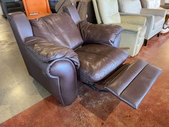 Made in Italy Dark Brown Wide Manual Reclining Armchair