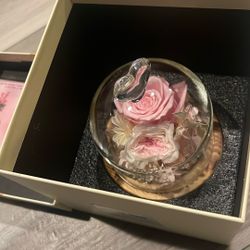 Flowers, Roses Gift - Fresh Flowers Bouquet & Preserved Roses, Dusty Rose Arrangement That Lasts Forever – Birthday Gift for Women, Mother’s Day #