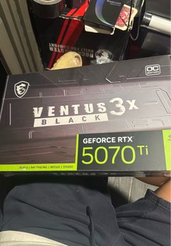 msi Gaming RTX 5070 Ti 16G Ventus 3X PZ OC Black Graphics Card (16GB GDDR7, 256-bit, Extreme Performance: 2482 MHz, DisplayPort x 3 2.1a, HDMI 2.1b, N