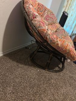 Rattan Papasan Chair with Cushion