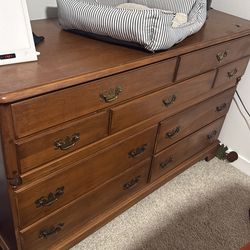Real wood antique 9 drawer dresser, you pick up