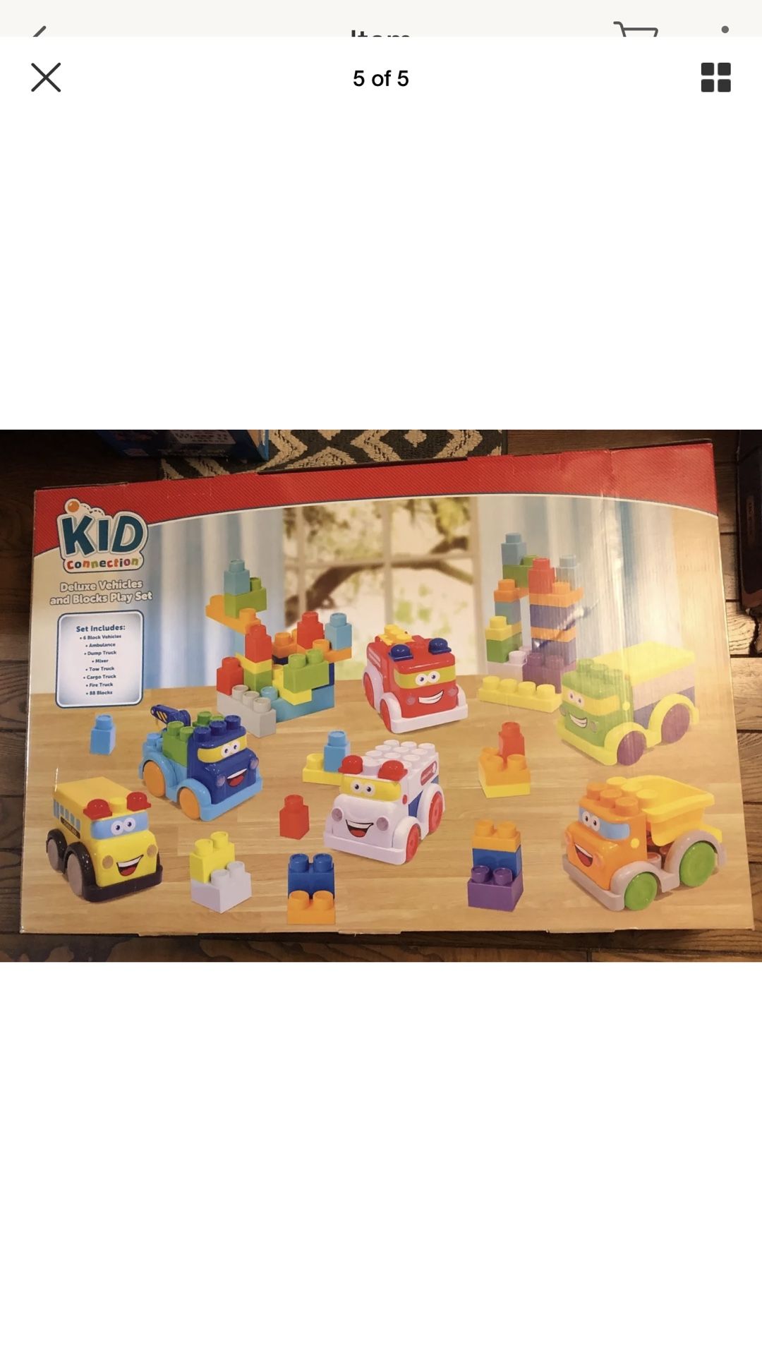 Kid connection deluxe vehicles cheap and blocks play set