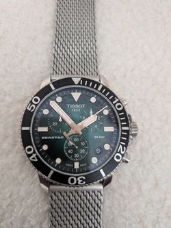 Tissot Men's Swiss Chronograph Seastar 1000 Stainless Steel Mesh Bracelet Watch 45.5mm