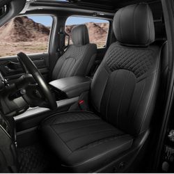 Seat Covers for Dodge Ram 2018-2011 1500 Crew Cab New Body, Leather Seat Cover
