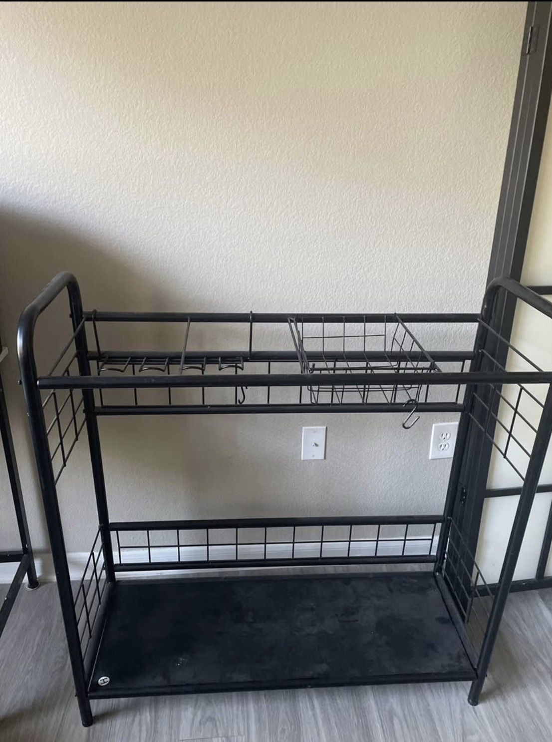 Black Metal Storage Rack / Utility Shelf
