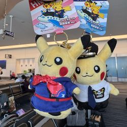 Exclusive Japanese Pikachu Plushie - Tokyo Haneda Pilot and Flight Attendant Set
