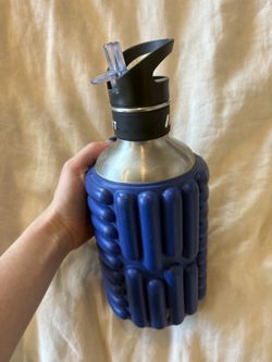 Mobot 40 oz Blue Stainless Steel Foam Roller Water Bottle