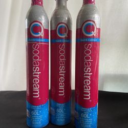 Soda Stream CO2 Refill Quick Connect Pink System: Set Of 3 Bottles 60L (Brand New)  ($100 Retail)  