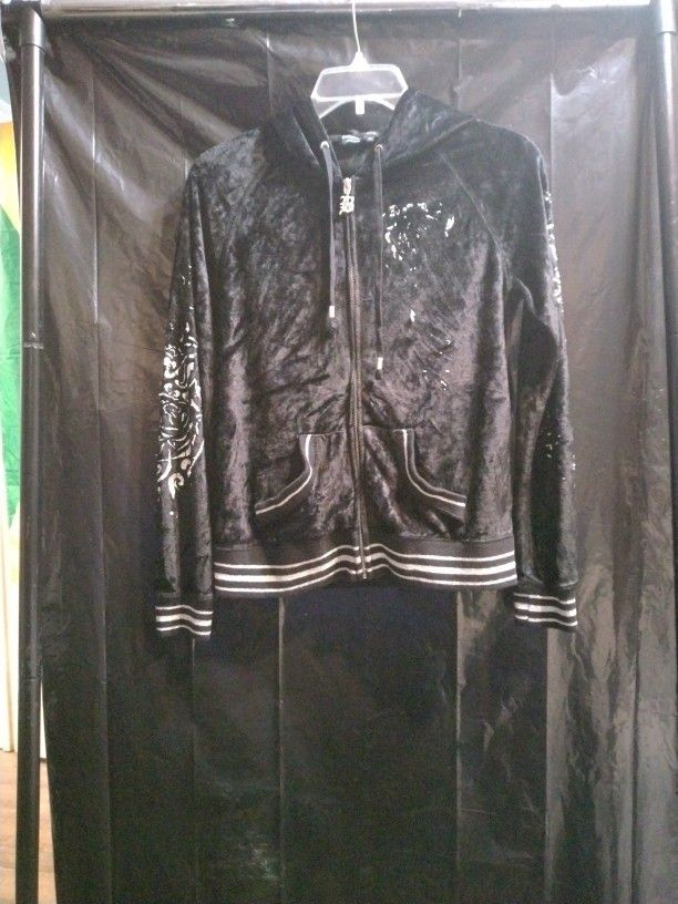 BCBG Maxaria Women's Black Jogger Jacket.