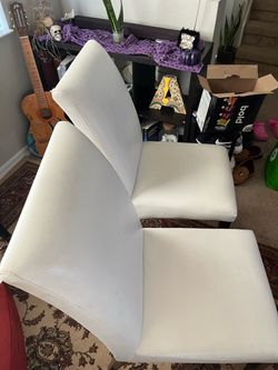 White Faux Leather Dining Chairs – Set of 2