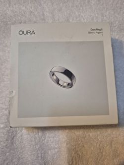 ÅŒURA Oura Ring 5 Activity Tracker Smart Ring Silver Size 7 w/ Charging Dock NIB