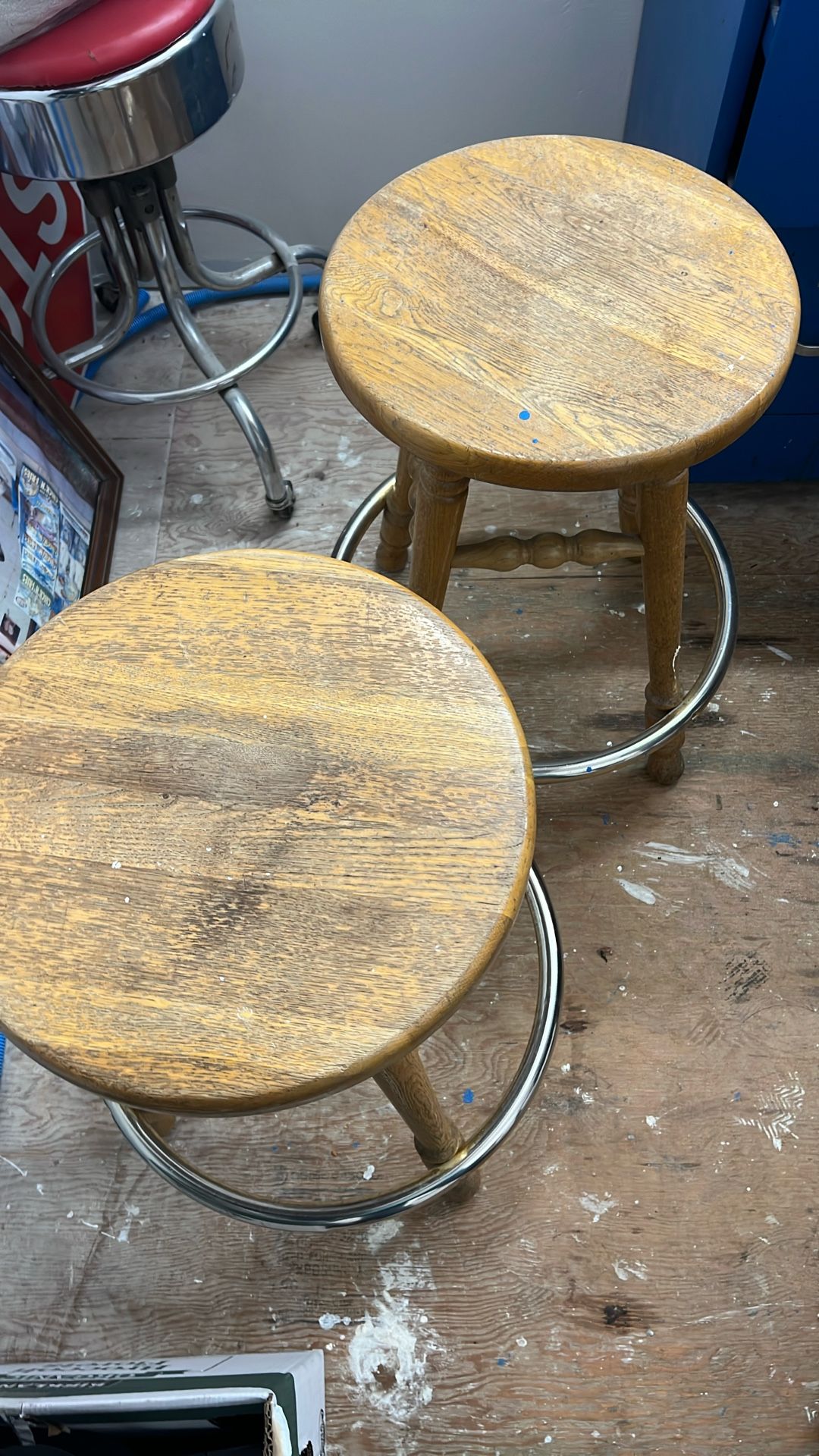 2 Used Wooden Stools