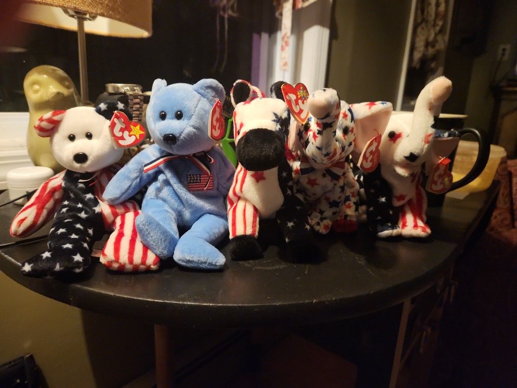 Beanie Babies Set Of 5 Political