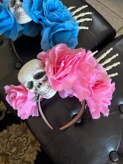 Day of the Dead Skull Flower Headband