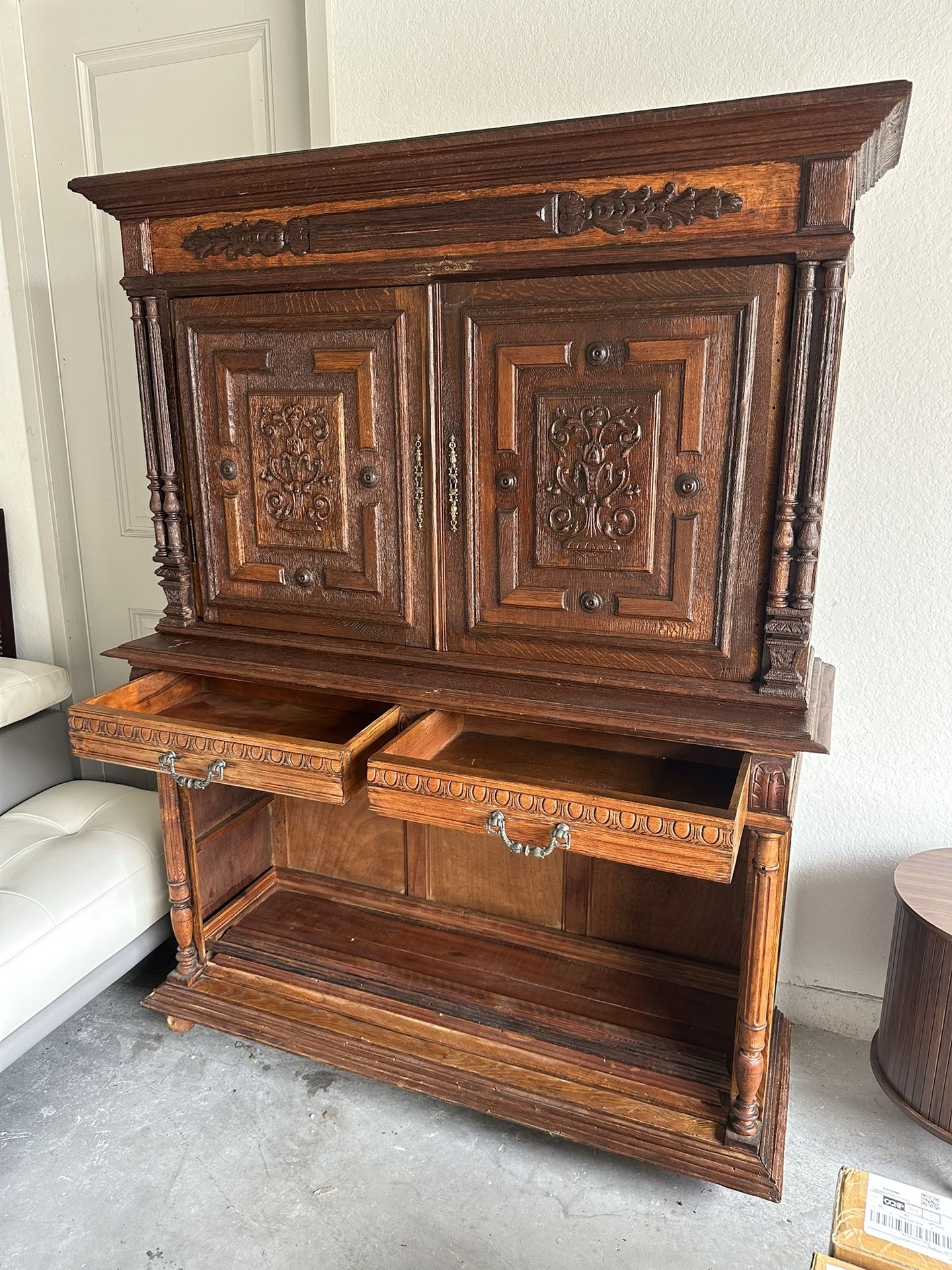 Antique Italian Carved Wood Cabinet β (Sold As Is) πͺ΅