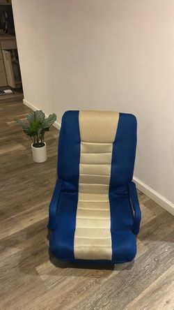 Blue & Beige Swivel Floor Gaming Chair