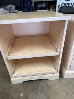 Dusty rose  Wood Cabinet night stand with Pull-Out Shelves
