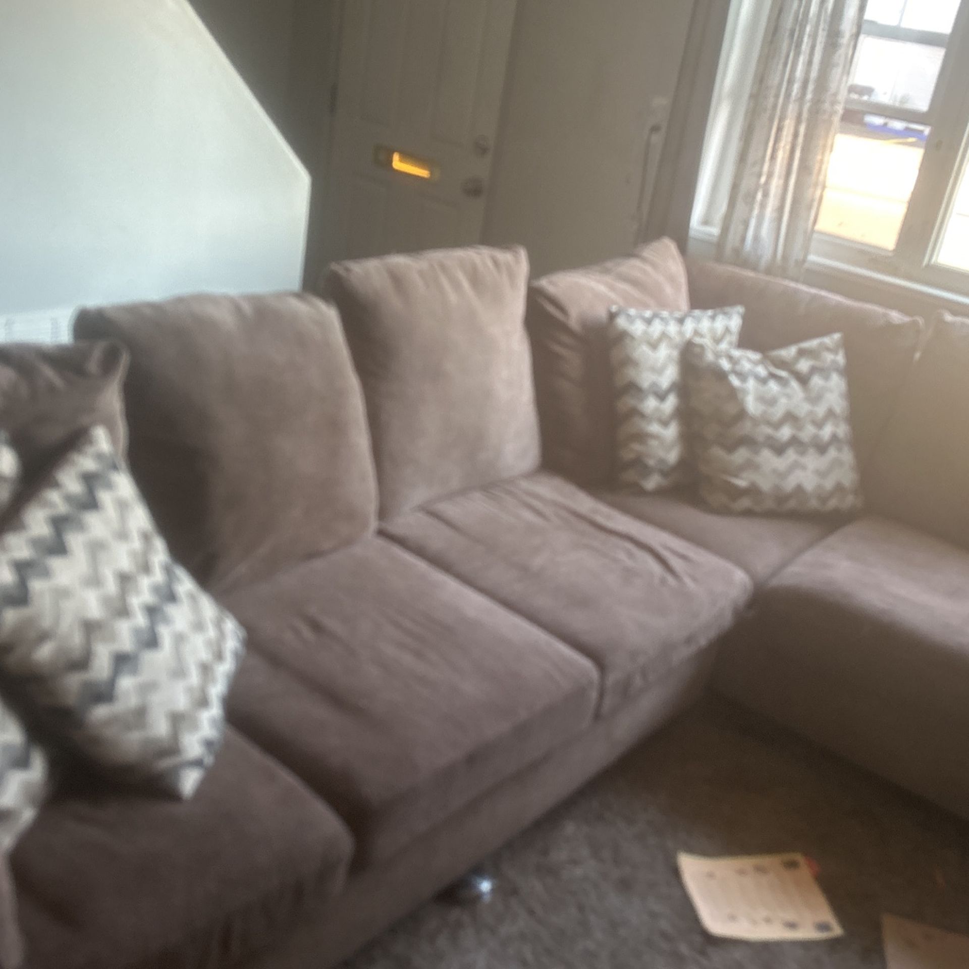 Sectional 2 Piece With Pillows $300 Or Best Offer