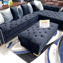 COMFY NEW SOFIA SECTIONAL AND OTTOMAN SET ON SALE ONLY $999! Easy financing💰 Same Day 🚚 