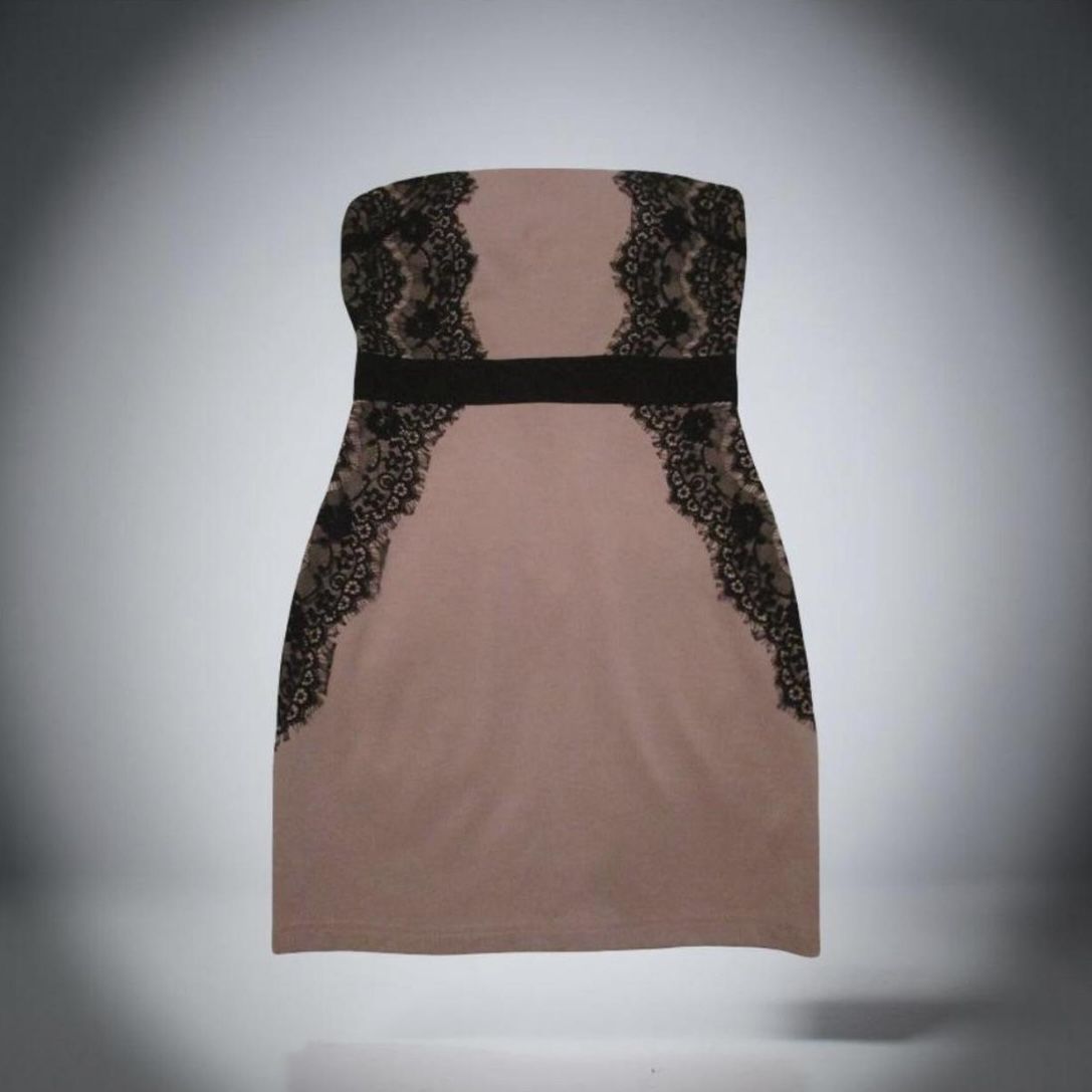 Strapless Bodycon Dress with Lace