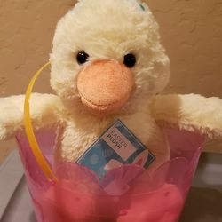 Easter Basket with Plush Baby Chick